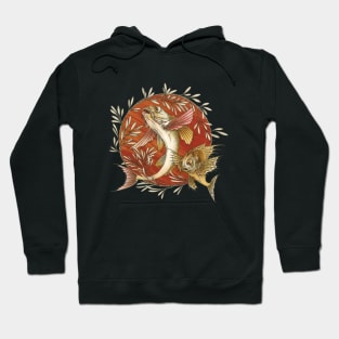 Vintage Japanese Flying Fish with Bamboo Leaves Hoodie